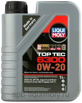 картинка LIQUI MOLY Top Tec 6300 0W-20 | НС-синтетическое | Фирменный магазин